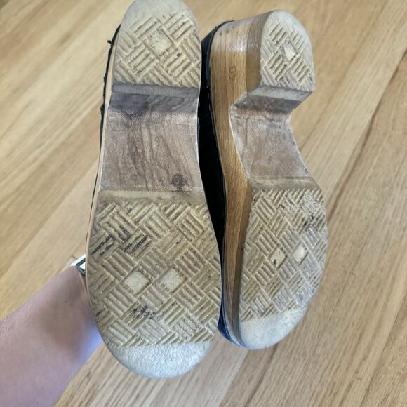 No. 6 Leather Clog Buckle Boot Womens 40* Black Leather Zipper Ankle Mid Heel - Picture 4 of 7